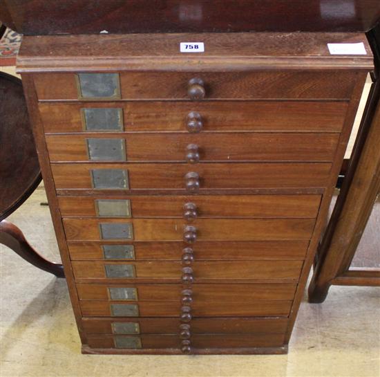 12 drawer collectors cabinet - red walnut